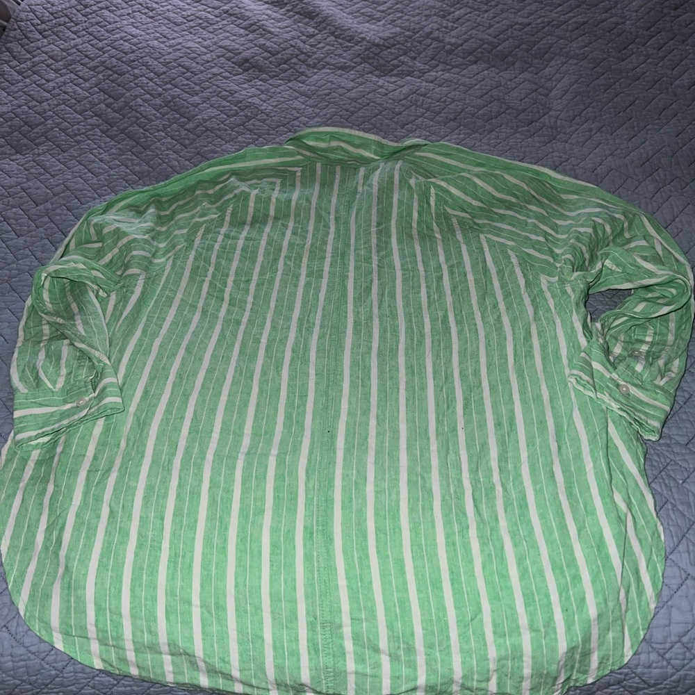 Aerie Linen Blend Long Sleeve Button Down Shirt And Shorts Set - Picture 12 of 13